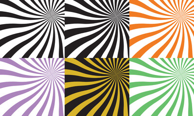 Poster - Ice-cream swirl background. Spiral candy pattern .sunburst twirl. Fun birthday banner. Vector for websites, mobile interfaces, presentations, banner, visual branding etc. Vector illustration. EPS 10