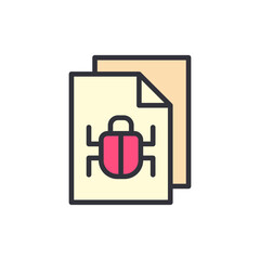 Poster - Virus file colored icons, minimalist vector illustration ,simple transparent graphic element .Isolated on white background