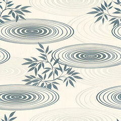 Poster - Zen ink ripple pattern seamless vector design