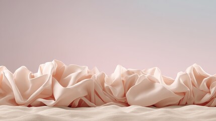 Poster - Gentle ripples undulate across a pale peach surface, evoking serenity and calmness, with ample copy space on the right for creative text or branding