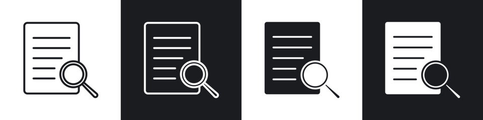Aufkleber - Research icon in thin line and Flat Design.