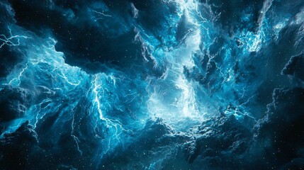 Poster - captivating nebula displaying a multitude of colors and textures repeatedly creating a stunning cosm