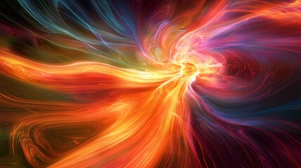 Poster - mesmerizing colorful swirl of energetic vibrations creating an enchanting abstract display of celest