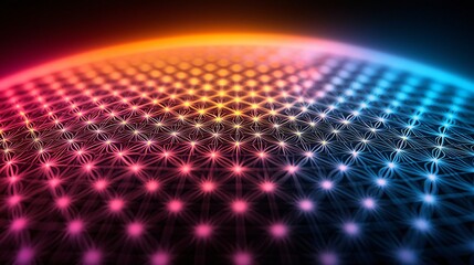 Fototapete - A colorful background featuring a complex pattern with abstract zen elements and neon glow creating a hyper-detailed visual experience