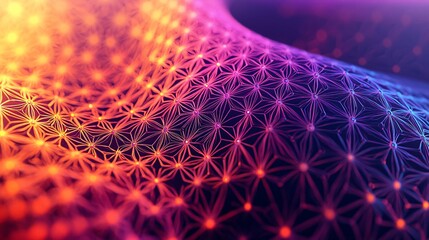 Poster - lively colorful background showcasing a unique pattern with geodesic elements and a bright diffused 