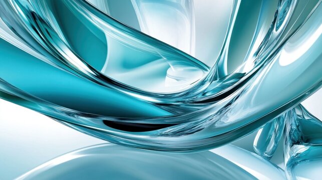 Abstract flowing turquoise liquid forms a captivating display.