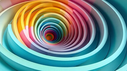 Poster - colorful spiral patterns vibrant abstract design with layers and depth, showcasing creativity in mes
