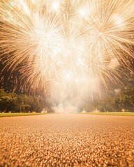 Poster - Stunning firework bursting in the dark sky creating a breathtaking display of light and color