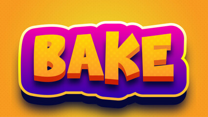 Poster - orange and purple gradient bake 3d text effect