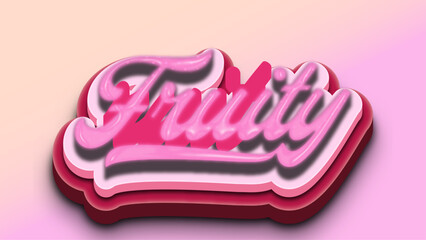 Poster - pink gradient fruity 3d text effect