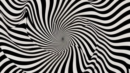 Poster - mesmerizing black and white spiral pattern creates optical illusion of depth and movement, captivati