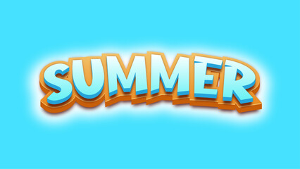 Poster - blue and brown gradient summer 3d text effect