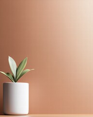 Poster - Green leafy plant in a minimalist white pot perfectly complementing modern indoor home decor