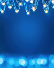 Poster - Bright blue background illuminated with soft lights creating a dreamy and ethereal atmosphere