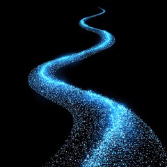 Poster - A mesmerizing blue trail with sparkling stars illuminating the night sky in a celestial display