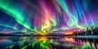 © chokdeelaw - Ethereal, mystical light dance across the night sky as vibrant colors of aurora borealis swirl and pulse with mesmerizing intensity , natural phenomenon, color palette