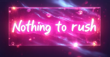 Aufkleber - Bright pink neon sign displays text. Background features swirling purple, blue cosmic effects, bubbles, light flares. Inspiring message.