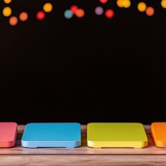 Poster - A collection of vibrantly colored boxes stacked together creating a playful and cheerful display