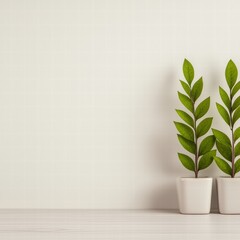 Poster - A contemporary white pot featuring a healthy green plant adding style to any indoor space
