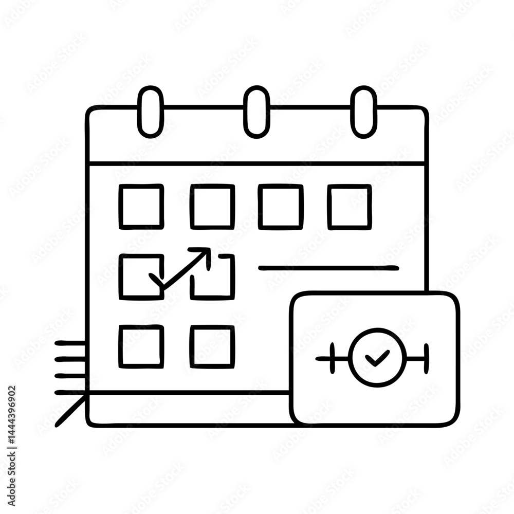 Training Timetable Button training schedule icon, training schedule line art - simple line art of ...