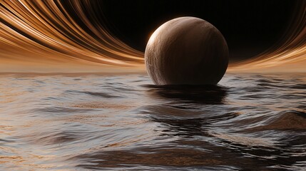 Poster - large white object floating gracefully on water surface illustrating celestial energy and the myster