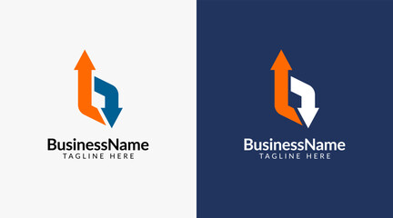 Aufkleber - Modern logo design with letter b and arrow icon bar candlestick for trading, investment, finance, statistic, accounting or marketing business