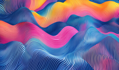 Poster - colorful abstract wave patterns with vibrant gradients and flowing lines.