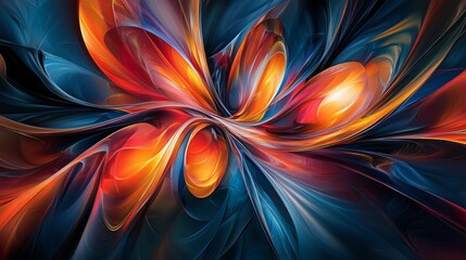 Poster - colorful abstract design with random symmetry captured in high-key lighting creating a striking visu