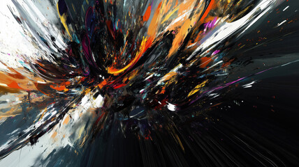Poster - Abstract explosion of colors and shapes creating dynamic visual energy.