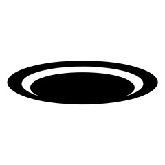 Poster - Abstract oval shape featuring a black center with a white outline effect