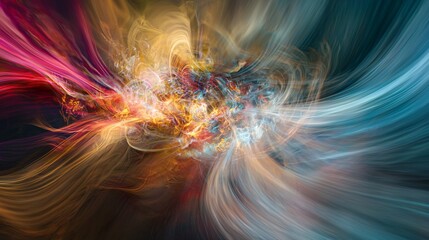 Poster - Colorful abstract design featuring a mystical celestial vortex creating a surreal and enchanting visual experience in cosmic art