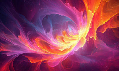 Poster - Colorful abstract fractal design with swirling patterns and vibrant hues.