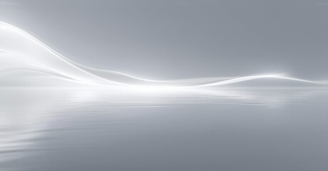 Leinwandbilder - Abstract waves, grayscale tones, smooth curves. Light reflects upon dark surface creating dynamic visual effect. Minimalist design.