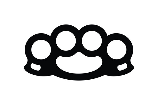 Brass knuckles icon silhouette
