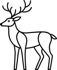 Wall Mural - stylized cartoon deer in continuous line drawing style perfect for modern wildlife art simple animal