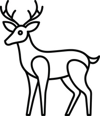 Wall Mural - minimalist deer in continuous line cartoon art representing forest wildlife elegance suitable for na