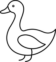 Wall Mural - graceful duck in single line minimalist art style great for elegant bird themed decor wildlife illus