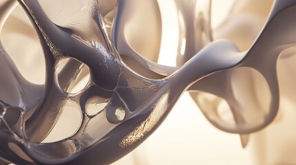 Poster - Close-up view of a water drop on organic surface with soft light diffusion creating abstract art in an ethereal atmosphere