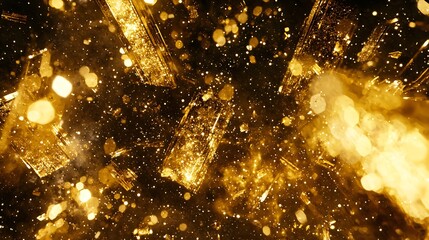 Poster - Explosive gold light bursting in the cosmic horizon captured during the golden hour showcasing the beauty of space and natural phenomena