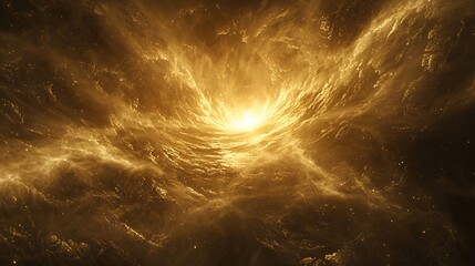 Poster - explosive burst of yellow light with dramatic impact creating a stunning abstract art composition in