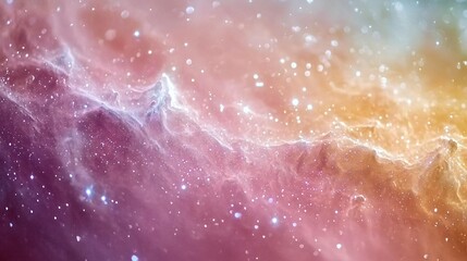 Poster - stunning view of a colorful nebula in space filled with swirling cosmic gas and dust creating a mesm