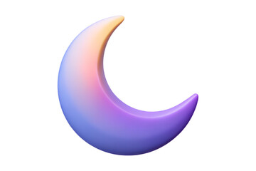 Poster - Crescent moon graphic with pastel gradient colors on background digital illustration