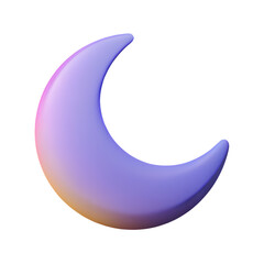 Poster - Gradient crescent moon surrounding a white sphere against background render illustration
