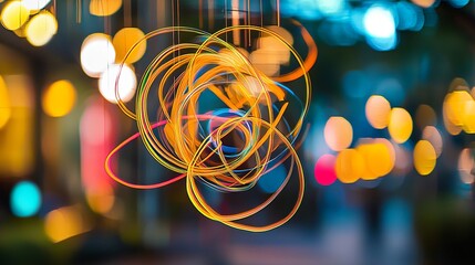Poster - vibrant colorful abstract design with swirling energy and harsh lighting creating a dynamic and enga