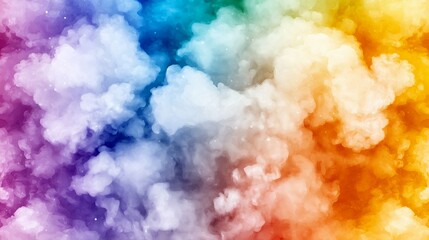 Poster - Rainbow Cloudscape Vibrant Pastel Colors and Dreamy Textures
