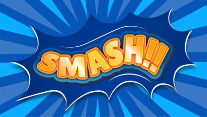 Poster - Smash editable text effect with blue background
