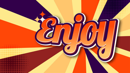 Poster - Enjoy editable text effect retro background