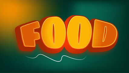 Poster - Food editable text effect with green gradient background