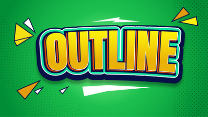 Poster - Outline editable text effect with green gradient background