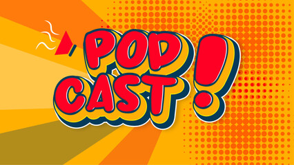 Poster - Podcast editable text effect with retro background